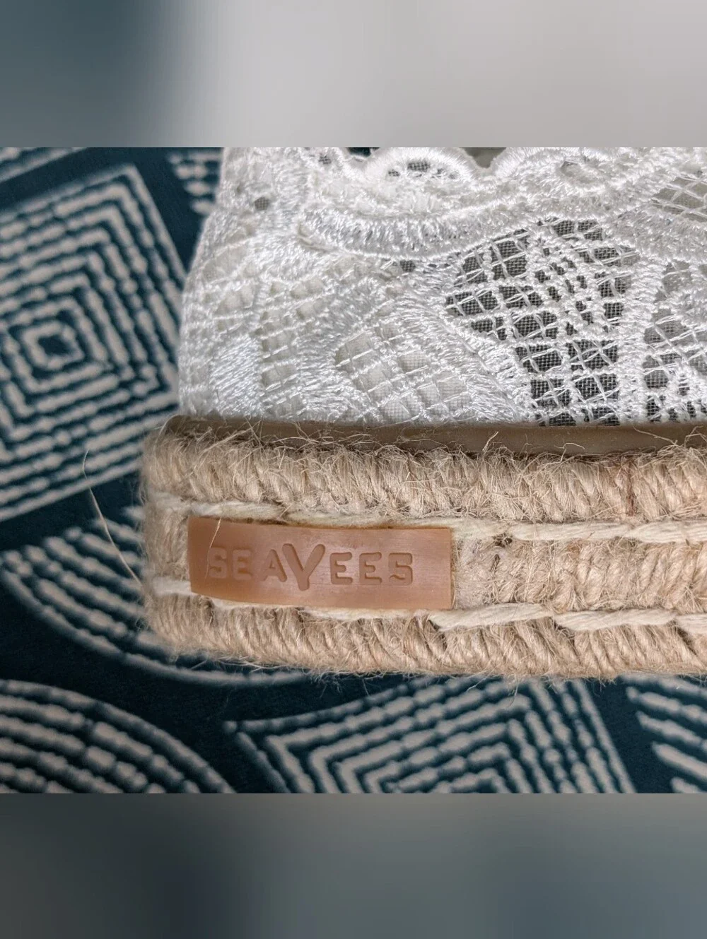 SeaVees White Lace Espadrille Sneakers 7.5